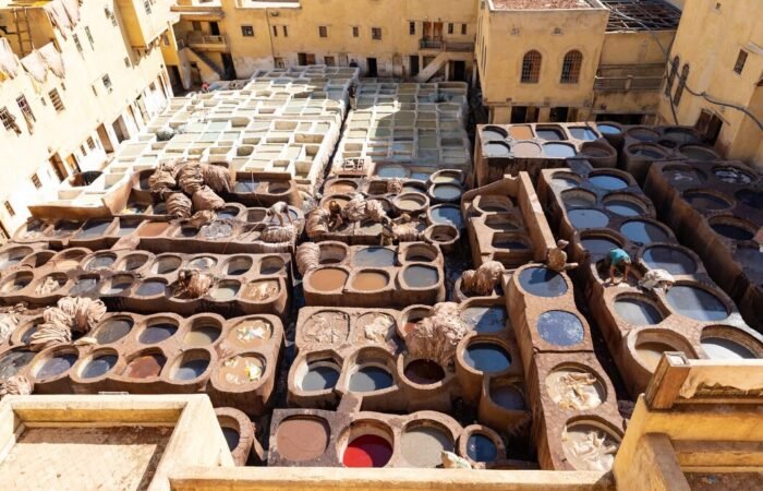 Making leathers or tannary place in Fes