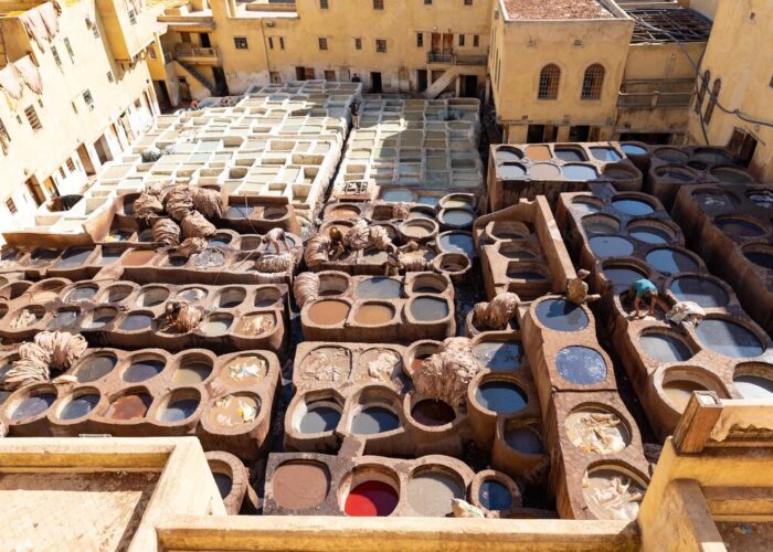Making leathers or tannary place in Fes